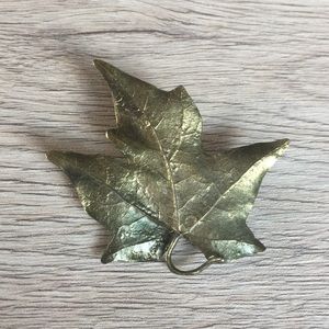 Vintage Brass Maple Leaf Pin